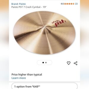 Paiste PST 7 20" Light Ride Cymbal
